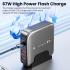 TOOCKI 67W 4-Port USB PD Charger 2USB-A+2USB-C PD QC3.0 PPS Fast Charging Desktop Charging Station EU Plug with 1.5M AC Cable for iPhone 16 16 Pro 15 14 13 Pro Max for Huawei Mate XT for Xiaomi 15 pro - Black